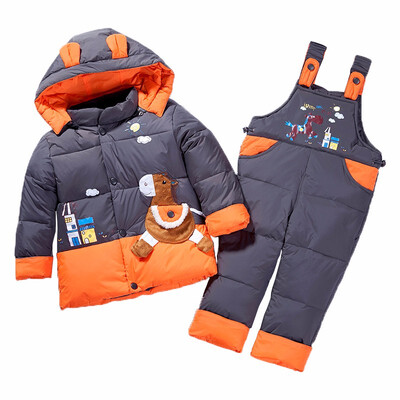

2018 Winter Children Baby Kids Duck Down Jacket Set Pants-Jacket Autumns Boy Clothing Parka Hoodies Outerwear Girls Coat Jacket