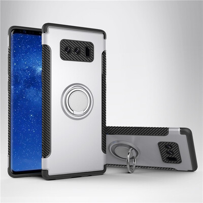 

Fecoprior Back Cover For Samsung Galaxy Note 8 Note8 Case Car Holder Stand Hard PC Silicon Ring Suction Bracket Celulars