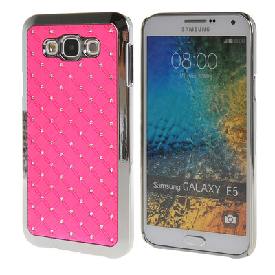 

MOONCASE Galsxy E5 Case Hard Luxury Chrome Rhinestone Bling Star Back Case Cover for Samsung Galsxy E5 Pink
