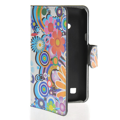 

MOONCASE Flower style Leather Side Flip Wallet Card Slot Stand Pouch чехол для LG L50