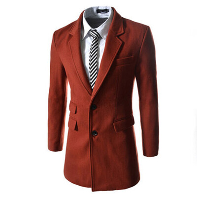 

Zogaa Autumn And Winter New Mens Wool Coat Single-Breasted Double Pocket