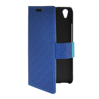 

MOONCASE Slim Leather Side Flip Wallet Card Slot Pouch with Kickstand Shell Back Case Cover for Huawei Honor 4 Play Blue