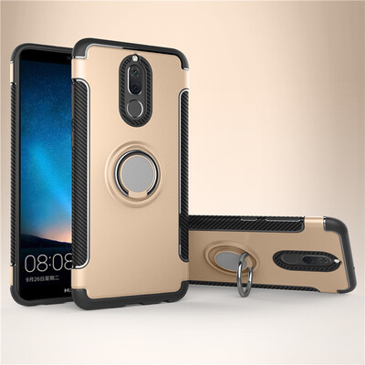 

Fecoprior Back Cover For Huawei Mate 10 Lite Case Car Holder Stand Hard PC Silicon Ring Suction Bracket Celulars