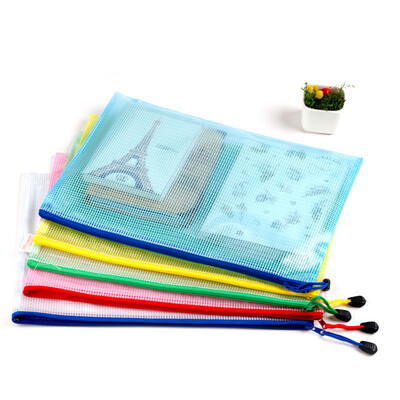 

TRUECOLOR 10 A4 waterproof mesh zipper bag color information bag file bag 5 mixed color 9502