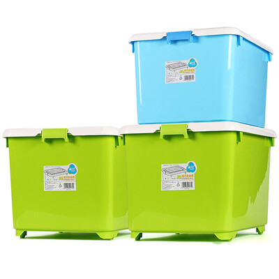 

Camellia 80L large capacity storage box with wheel storage box Bai Na storage box 2839 3 Pack