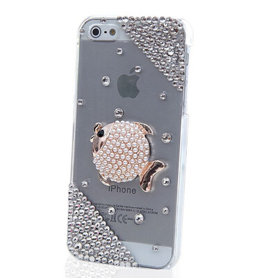 

Mixed Style Rhinestone Series Protective Hard Case Cover For Apple iPhone 5 5S 4 4S FISH