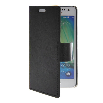 

MOONCASE Slim Leather Side Flip Wallet Card Slot Pouch with Kickstand Shell Back чехол для Samsung Galaxy A3 Black