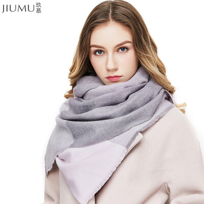 

Envy JIUMU ladies scarf autumn&winter fashion wild wool scarf shawl thick warm scarf female gift box S173706 light pink
