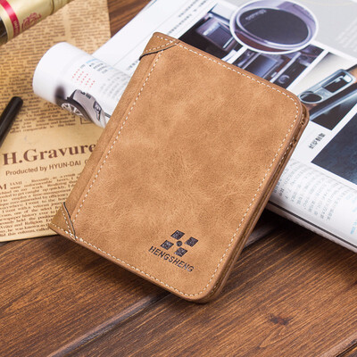 

Mens wallet European&American Vintage Wallet fashion scrub horizontal Wallet