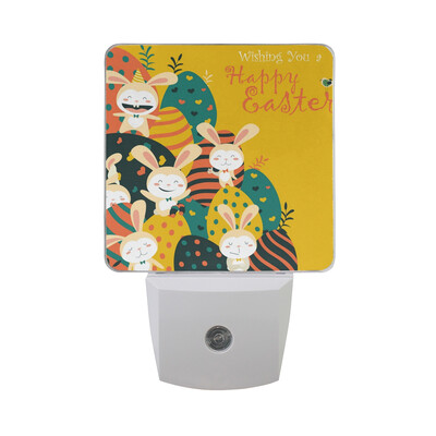 

ALAZA LED Night Light With Smart Dusk To Dawn SensorEaster Eggs And Bunnies Plug In Night Light