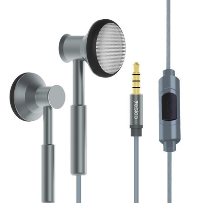 

Yesido YH15 mobile phone line control headset metal microphone case for apple headphones flat ear cable noise reduction