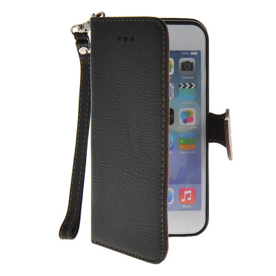 

MOONCASE Litch Skin Leather Side Flip Wallet Card Slot Pouch Stand Shell Back ЧЕХОЛ ДЛЯ Apple iPhone 6 ( 4.7 inch ) Black
