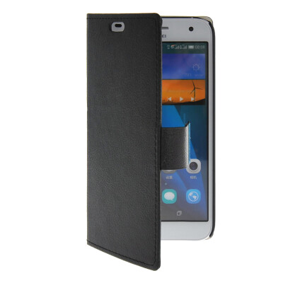 

MOONCASE Slim Leather Side Flip Wallet Card Slot Pouch with Kickstand Shell Back чехол для Huawei Ascend G7 Black