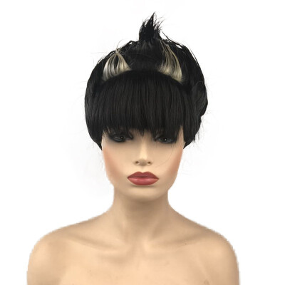 

StrongBeauty Short Straight Black Mixed Blonde Cosplay Wigs