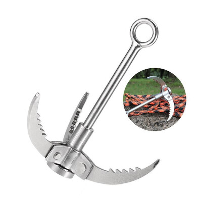 

Grappling Hook Folding Foldable Survival Claw Stainless Steel Hook Outdoor Camping Exploring Mountaineering Climbing Sawtooth An