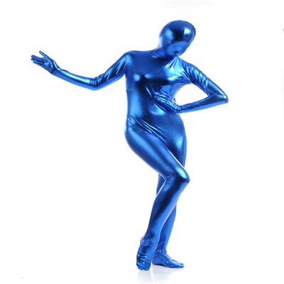 

Womens Shiny Metallic Zentai Full Bodysuit Lady Pink Full Bodysuit Tights Dancewears Womens Catsuit Fancy Halloween Costumes