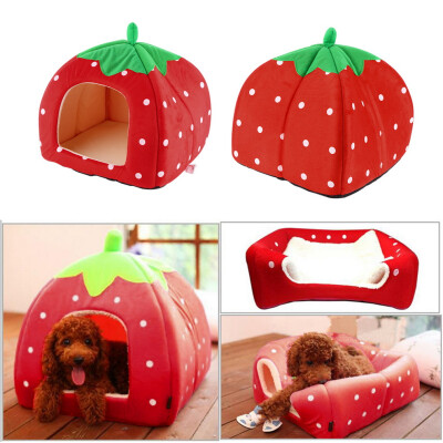 

Мягкая Клубника Pet Igloo Собака Кошка Дом Питомник Doggy Мода Подушка Корзина