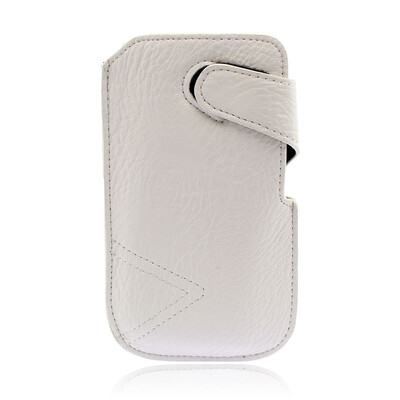 

White COLORS For Samsung Galaxy S3 S4 PU LEATHER PULL FLIP TAB CASE COVER POUCH+STRAP
