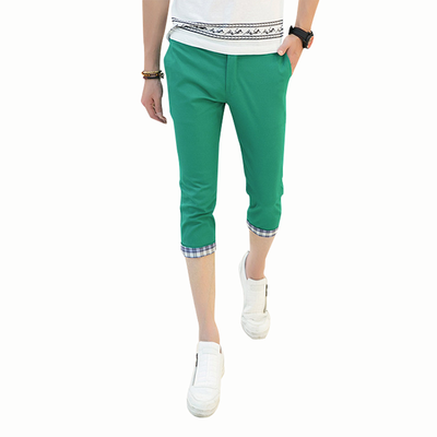 

Zogaa Summer New Mens Pants Short Casual Korean Casual Colorful Grid Bowing