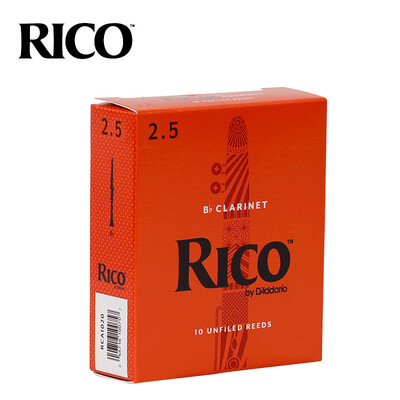 

RICO Daddario DAddario RCA1025 Ruikou Clarinet Black Tube Reed 25 No Bb Adjust B Adjust 10 Pack
