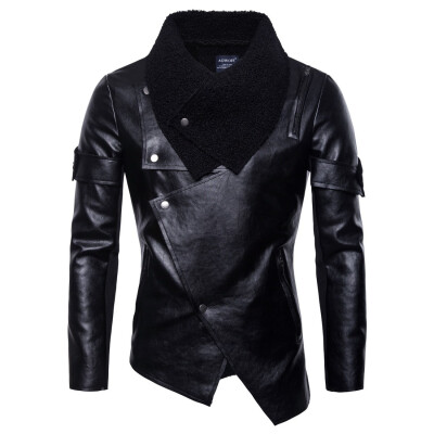 

AOWOFS Europe code 2018 autumn trade foreign trade new mens motorcycle leather designer punk leather jacket B038