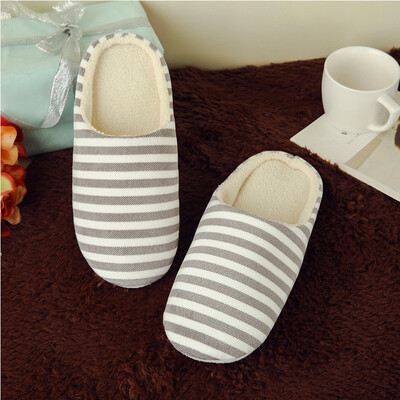 

Minimalist stripes soft soles cotton indoor houseshoes