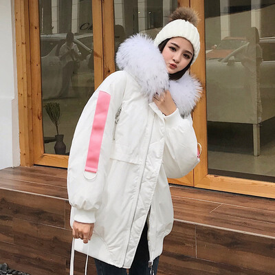

East gate down jacket womens long long hair collar 2018 new Korean version of loose fashion winter coat thickened trend
