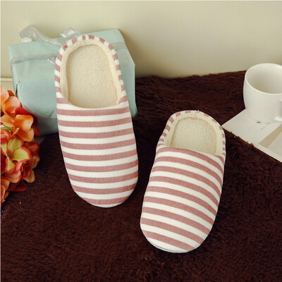 

Minimalist stripes soft soles cotton indoor houseshoes
