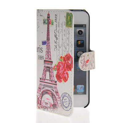 

MOONCASE Scenic Design Leather Side Flip Wallet Card Slot Pouch Stand Shell Back ЧЕХОЛ ДЛЯ Apple iPhone 5 5S