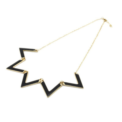 

Mix Colors Enamel Triangle Wave V shape Chain Style Adjustable Sweater Necklace