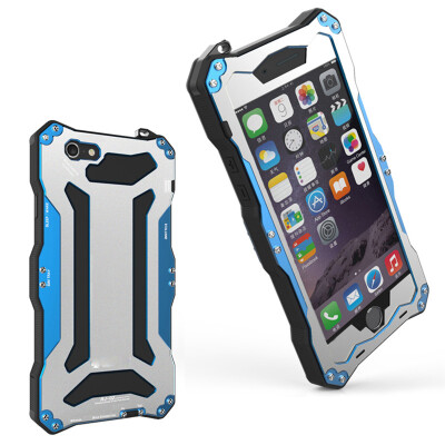 

R-JUST Waterproof Shockproof Dustproof Snowproof Metal Bumper Tempered Glass Case Cover For iPhone 6 6S Plus