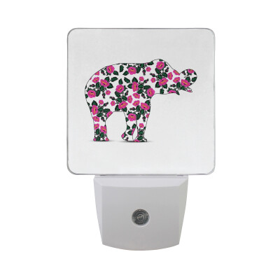 

ALAZA LED Night Light With Smart Dusk To Dawn SensorPink Elephant Plug In Night Light