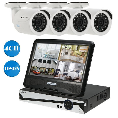 

KKmoon 101 4CH AHD 1080N Network Digital Video Recorder 4720P OutdoorIndoor Infrared Bullet Camera 460ft Cable Support I