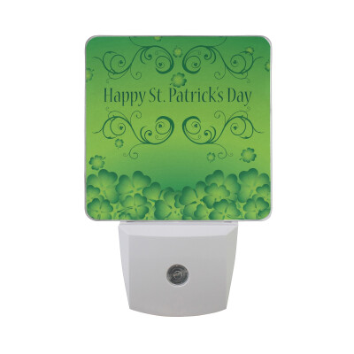 

ALAZA LED Night Light With Smart Dusk To Dawn SensorSt Patrick Day Circle Plug In Night Light