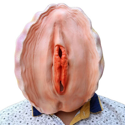 

Halloween Latex Mask Shell Strap Fucking Props