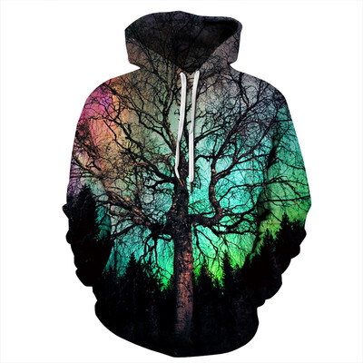 

QYDM-329 Mens Hoodie 3D Printed Women Pullover Sweater