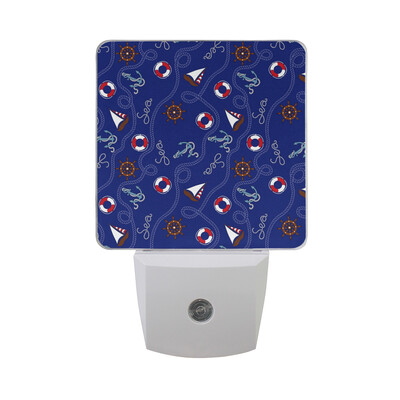 

ALAZA LED Night Light With Smart Dusk To Dawn SensorSea Waves Pattern Plug In Night Light