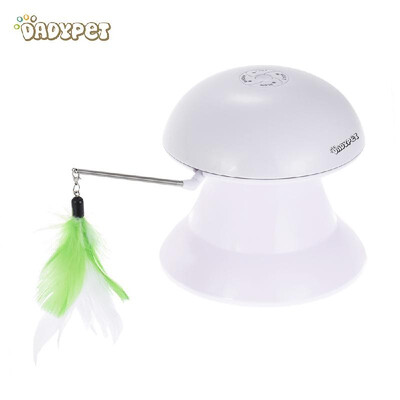 

Dadypet Cat Toy 2 in 1 Automatic Rotating Light Interactive Feather Toy Safe Pet Entertainment Exercise with 360° Rotation Design