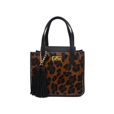 

2016 new lady PU leather handbag real horsehair tassels women handbag high quality shoulder bag tote bags small square package
