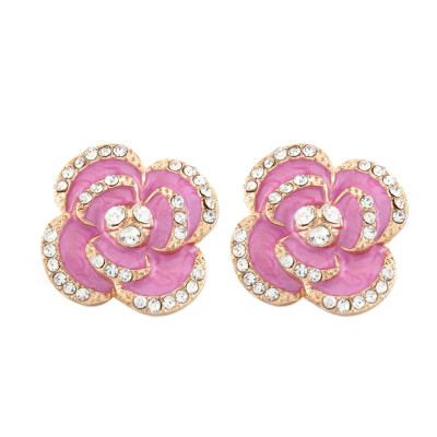 

Stud Popular 1 Pair Fashion Jewelry Flowers Drip Earrings Roseblack Gold Ladies