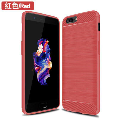 

Fivice Oneplus5 case Brushed carbon fiber silicone anti-fall soft shell phone case