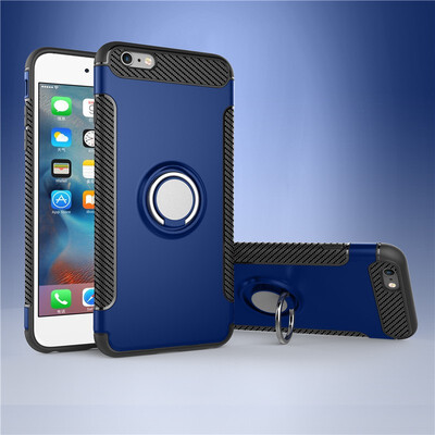 

Fecoprior Back Cover For iPhone 6 6S 47inch Case Car Holder Stand Hard PC Silicon Ring Suction Bracket Celulars
