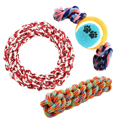 

Luochu Luxchic pet dog toy set bite rope knot cotton rope toy large dog toy 3 piece set
