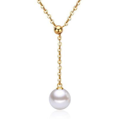 

Adjustable Necklace Women 8mm Simulated Pearl Korean Beads Choker Pendants Jewelry