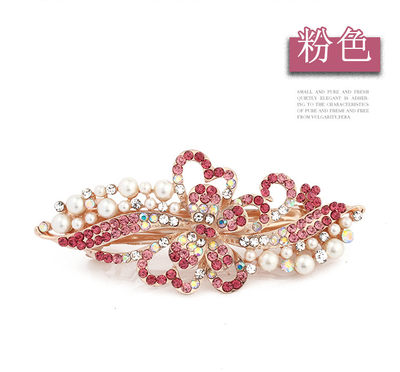 

Pearl water drill hair clip fashionable joker top clip style pearl clip jewelry