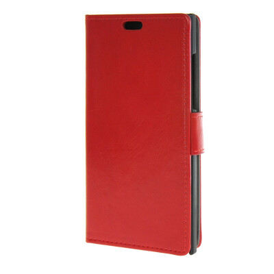 

MOONCASE Leather Wallet Card Slot Bracket Back Case Cover for BlackBerry Leap Red