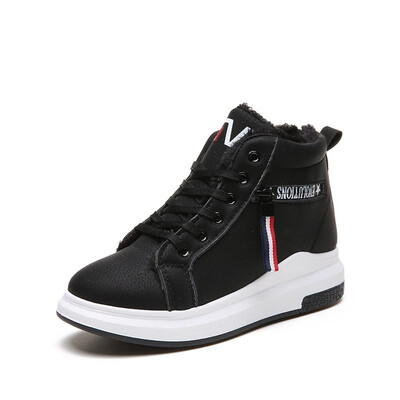 

2018 new shoes ankle boots small cashmere Korean version of the tide to help warm plus shoes students winter wild two cotton white