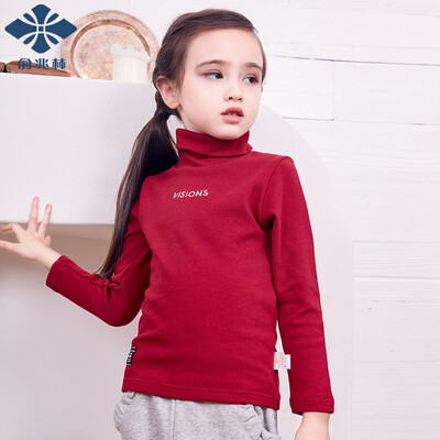 

Yu Zhaolin YUZHAOLIN childrens clothing childrens T-shirt boys long sleeve bottoming shirt high collar shirt childrens sweater spring&autumn fashion outwear embroidered letters - grape red 100