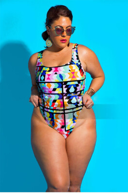 

XL-XXL Plus Large Size Swimwear Sexy Printing Womens Swimming Suit One Piece Womens Swimsuits