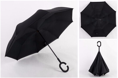

dropshipping Windproof Reverse Folding Double Layer Inverted Umbrella Self Stand umbrella rain women high quality 2018 car